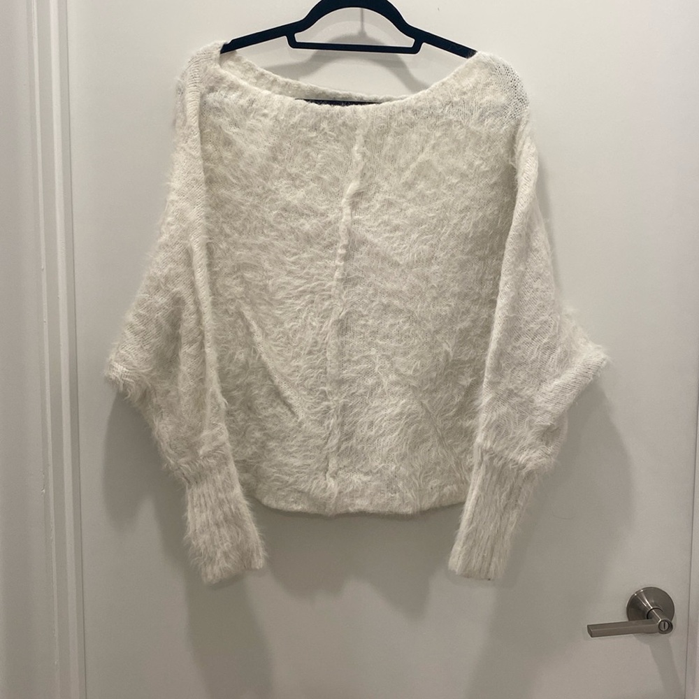White off the shoulder sweater
